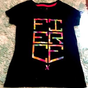 Athletic shirt, size 7/8 kids. Brand-Xersion, color- black with different colors